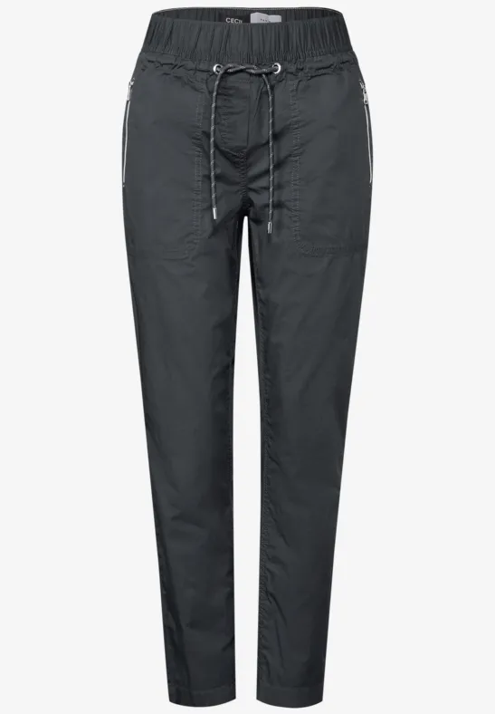 Thumbnail - Cecil Damen Papertouch Hose in Grau, Gr: XXL