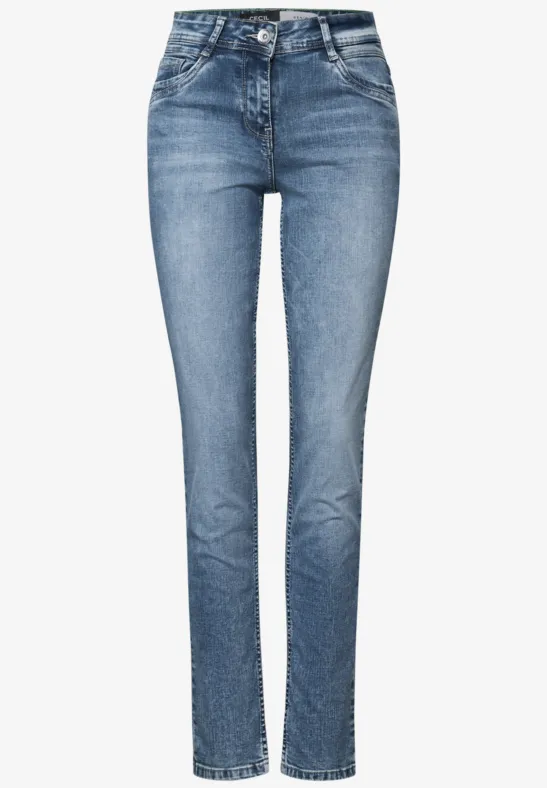 Thumbnail - Cecil Damen Jeans im Casual Fit in Blau, Gr: 28