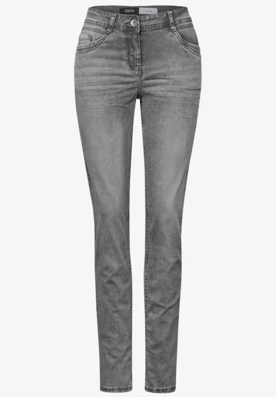 Thumbnail - Cecil Damen Jeans im Casual Fit in Grau, Gr: 25