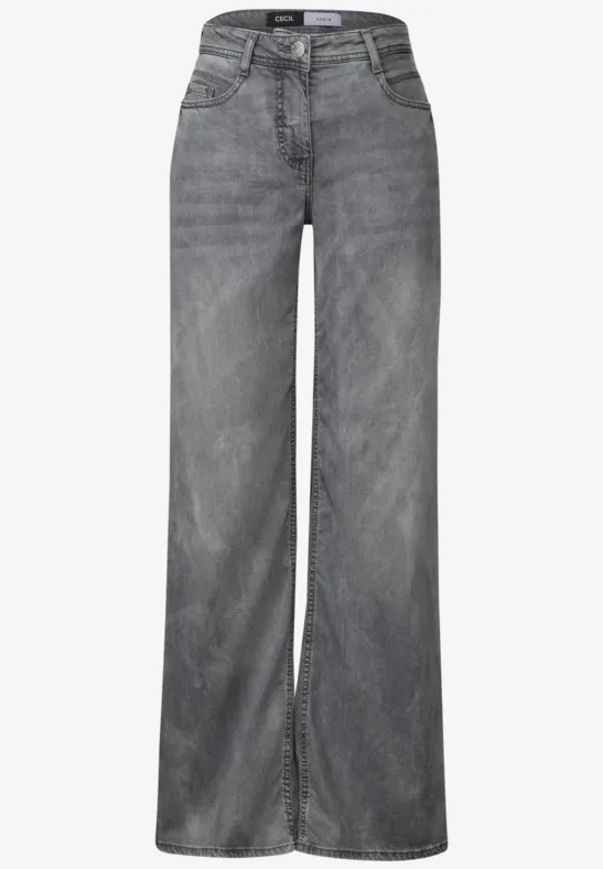 Thumbnail - Cecil Damen Flared Loose Fit Jeans in Grau, Gr: 28
