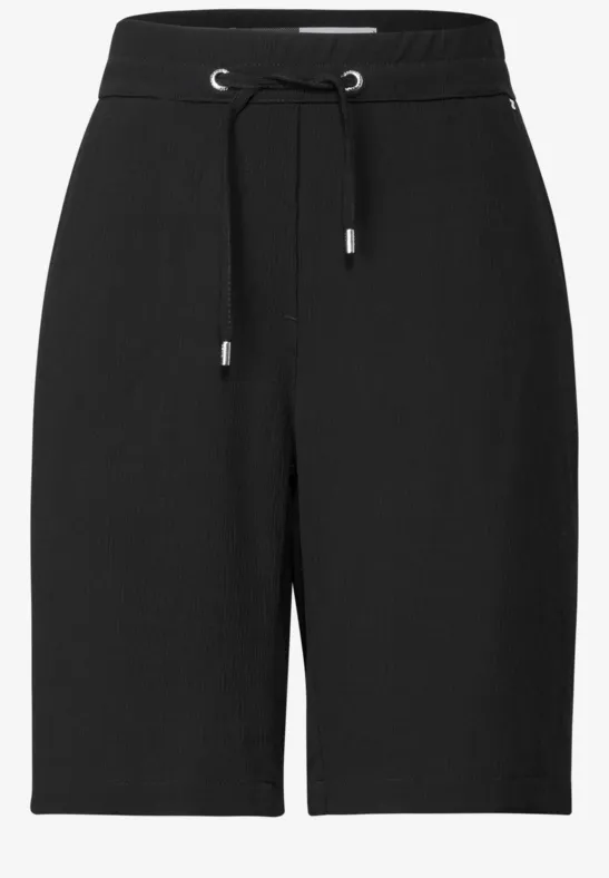 Thumbnail - Cecil Damen Shorts mit Struktur in Schwarz, Gr: XL