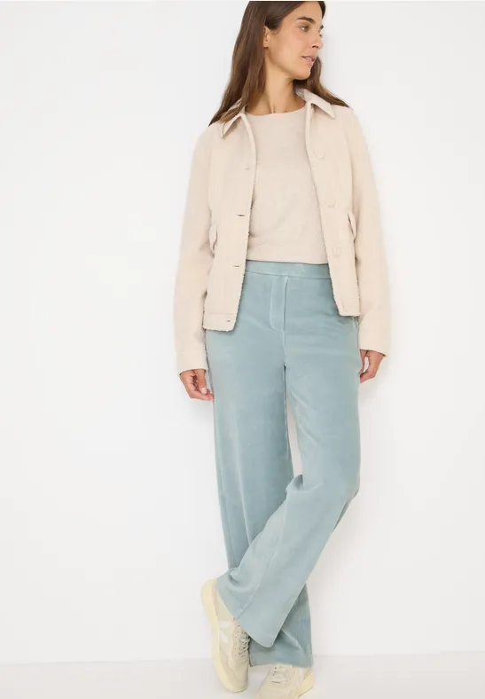 cecil Cordhose Waist Wide Legs Baumwolle-Polyester Blau