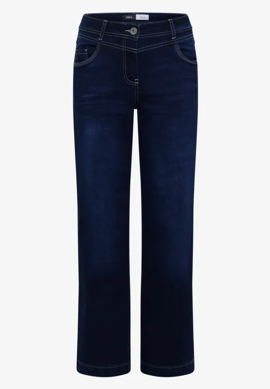 Thumbnail - Cecil Damen Wide Leg Jeans in Blau, Gr: 29