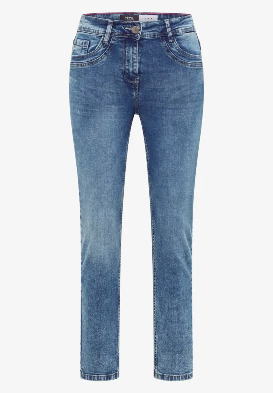 Thumbnail - Cecil Damen Slim Fit Jeans in Blau, Gr: 27