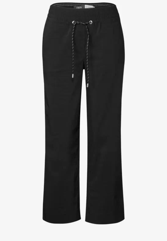 Thumbnail - Cecil Damen Wide Leg Hose in Schwarz, Gr: XXL