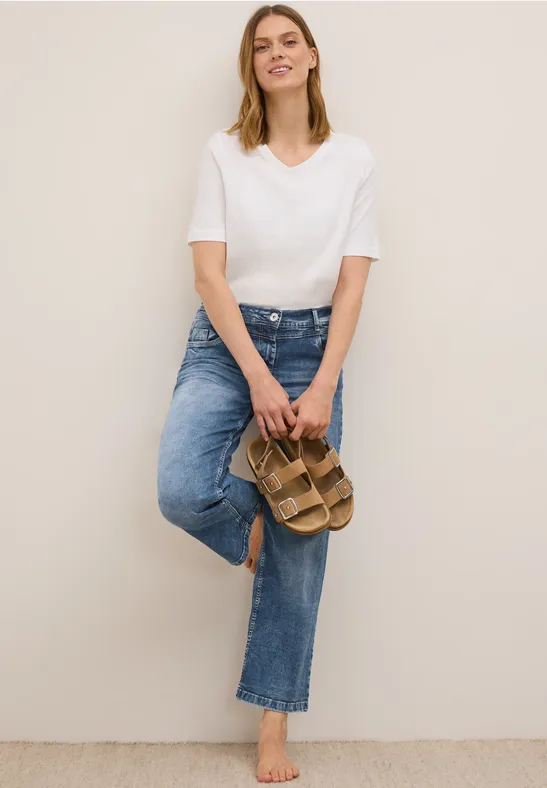 Thumbnail - Cecil Damen Wide Leg Jeans in Blau, Gr: 32