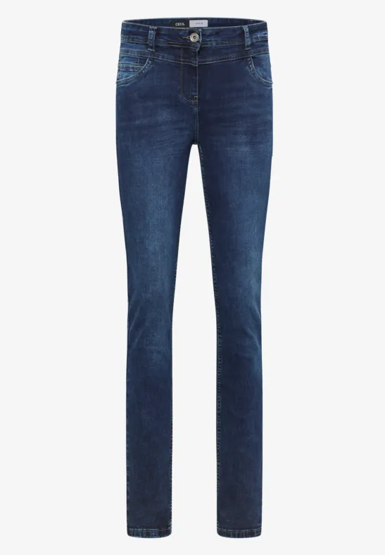 Thumbnail - Cecil Damen Slim Fit Jeans in Blau, Gr: 26