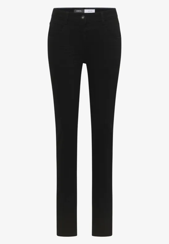 Thumbnail - Cecil Damen Slim Fit Jeans in Schwarz, Gr: 34