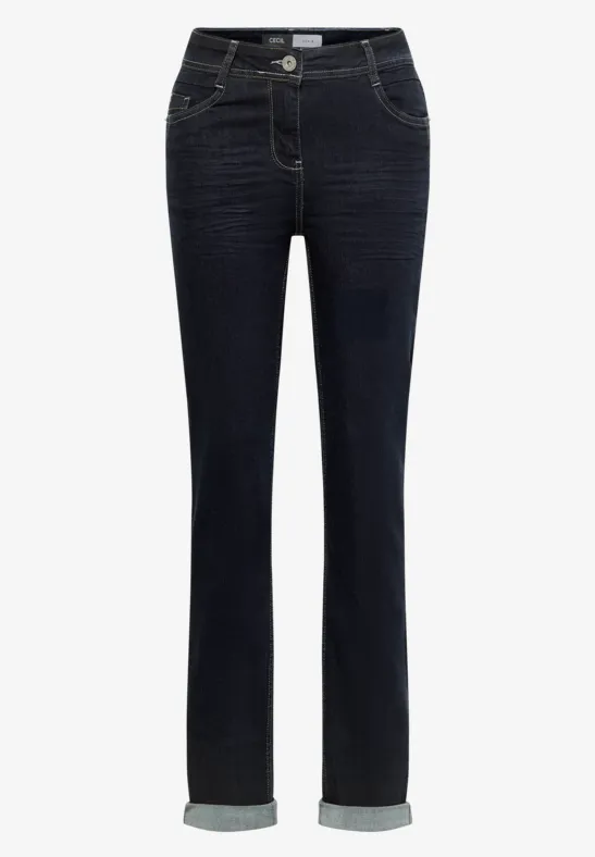 Thumbnail - Cecil Damen Straight Leg Jeans in Blau, Gr: 28