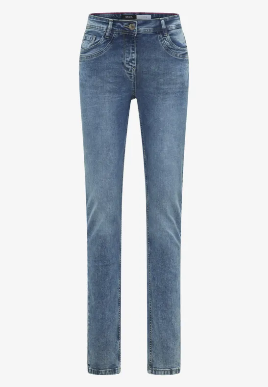 Thumbnail - Cecil Damen Slim Fit Jeans in Blau, Gr: 34