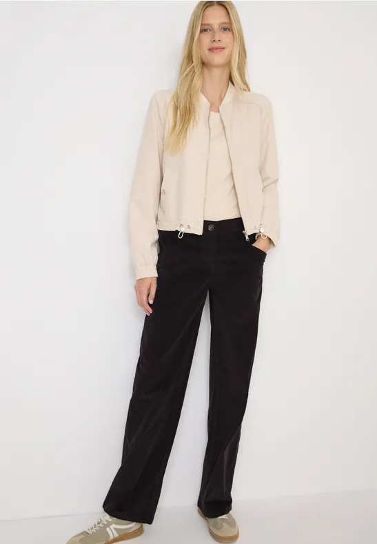 Thumbnail - Cecil Damen Wide Leg Cordhose in Grau, Gr: 31