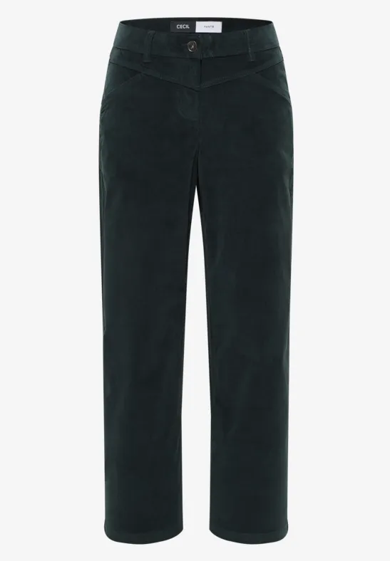 Thumbnail - Cecil Damen Wide Leg Cordhose in Grün, Gr: 32