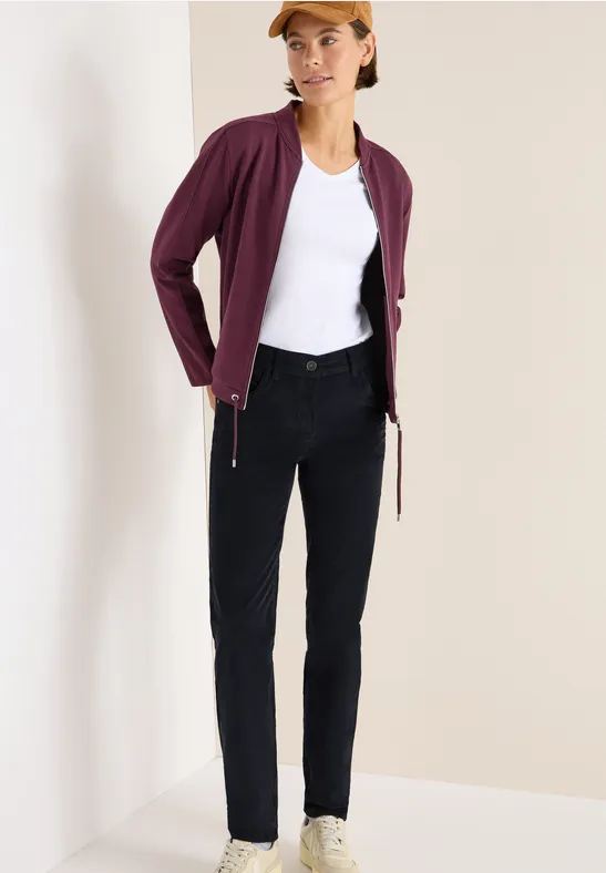 cecil Cordhose Slim Fit Baumwolle Blau