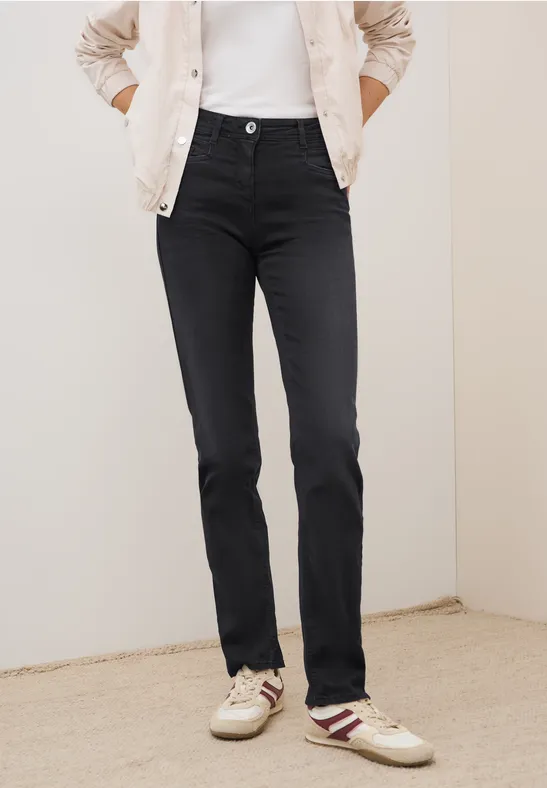Cecil Femme Jeans Straight Legs in Gris - Taille 38