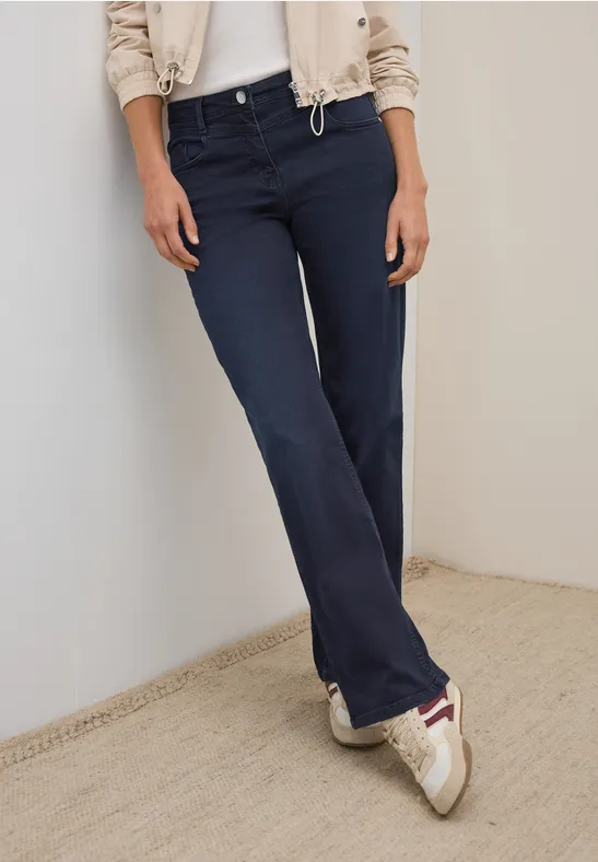cecil Jeans Loose Fit Wide Legs Baumwolle Blau
