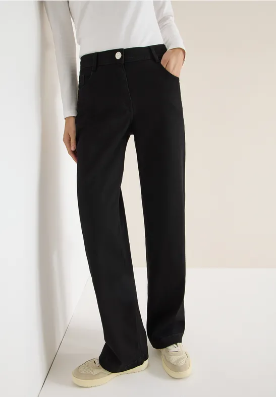 Cecil Femme Wide Legs Jeans in Noir - Taille 31