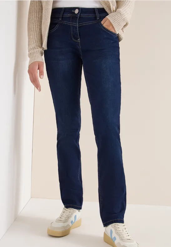 Cecil Femme Jeans Straight Legs in Bleu - Taille 31
