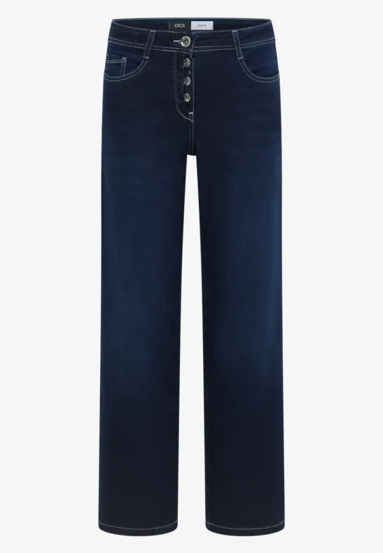 Thumbnail - Cecil Damen Wide Leg Jeans in Blau, Gr: 31