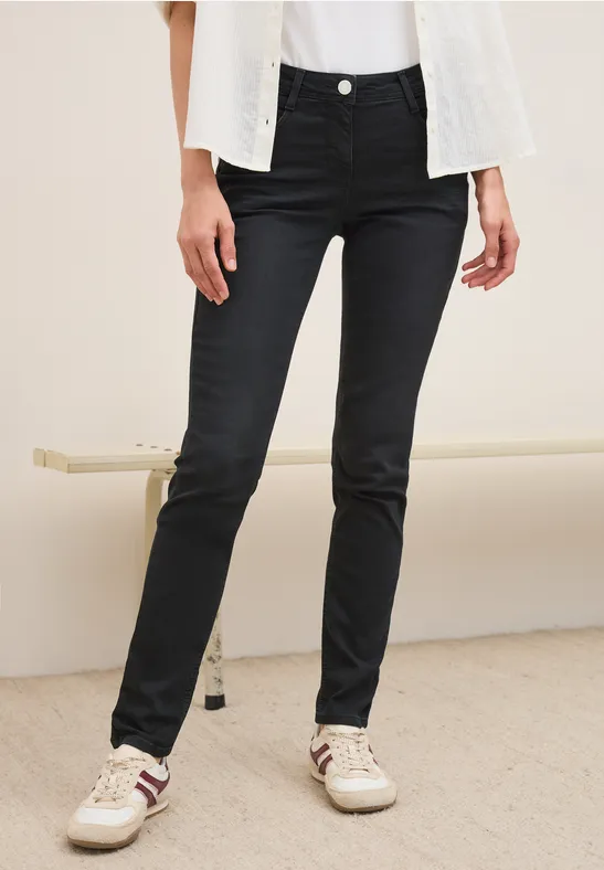 cecil Jeans Scarlett Casual Fit Baumwolle Grau