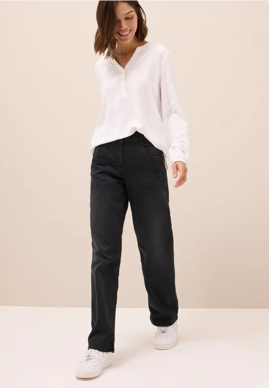 Thumbnail - Cecil Damen Wide Leg Jeans in Grau, Gr: 34