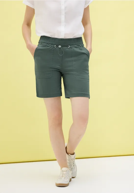 Thumbnail - Cecil Damen Leichte Shorts in Grün, Gr: XL
