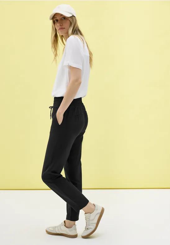 Thumbnail - Cecil Damen Loose Fit Hose in Schwarz, Gr: S