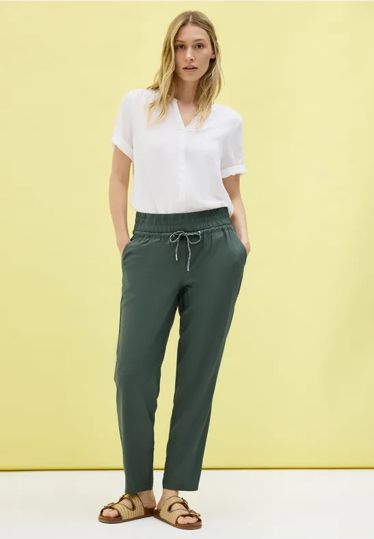 Thumbnail - Cecil Damen Loose Fit Hose in Grün, Gr: XS