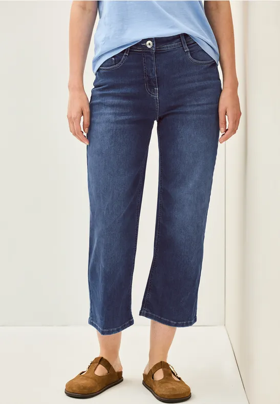 Thumbnail - Cecil Damen Wide Leg Jeans in Blau, Gr: 34