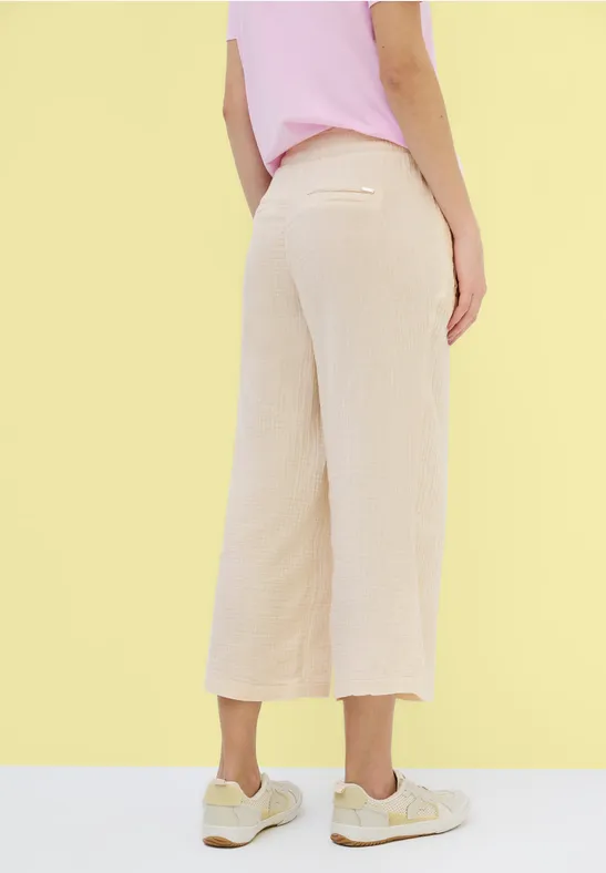 3/4 Wide Leg Musselin Hose günstig online kaufen