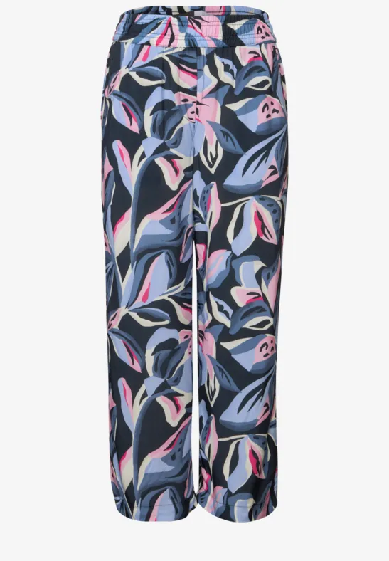 Thumbnail - Cecil Damen Gemusterte Wide Leg Hose in Blau, Gr: S