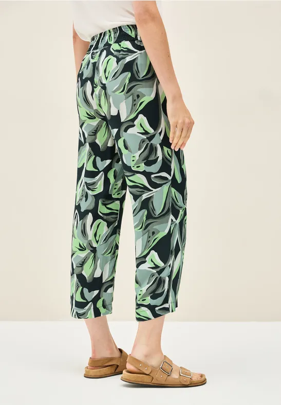 Gemusterte Wide Leg Hose günstig online kaufen