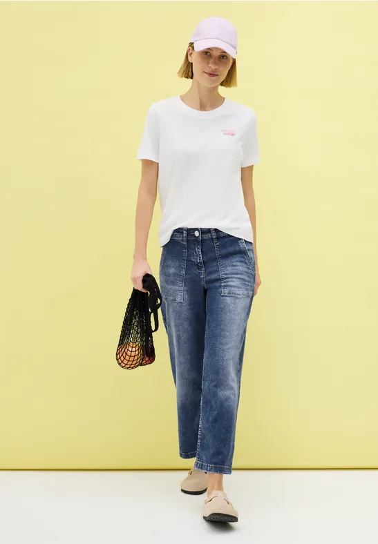 Thumbnail - Cecil Damen 7/8 Jeans mit Patch Pockets in Blau, Gr: 30