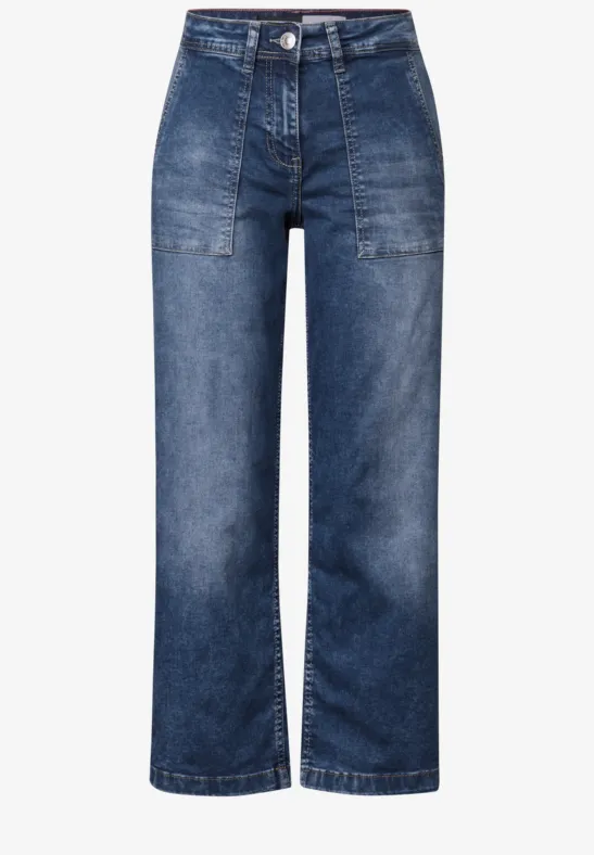 Thumbnail - Cecil Damen 7/8 Jeans mit Patch Pockets in Blau, Gr: 30