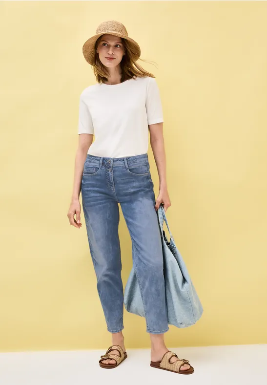 Cecil Femme Jeans coupe ballon in Bleu, Gr: 26