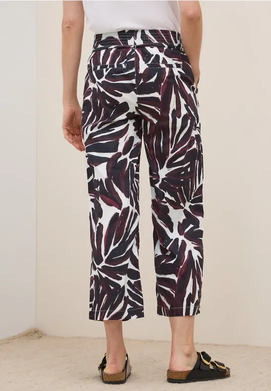 Gemusterte Wide Leg Hose günstig online kaufen