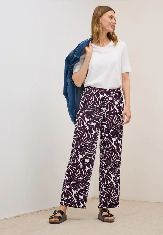 Gemusterte Crepe Hose günstig online kaufen