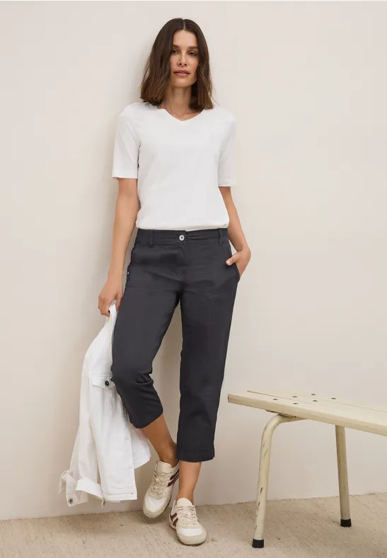 Thumbnail - Cecil Damen 3/4 Hose im Casual Fit in Grau, Gr: 26
