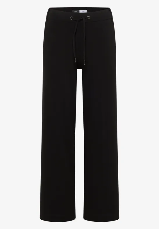 Thumbnail - Cecil Damen Straight Leg Jersey-Hose in Schwarz, Gr: M