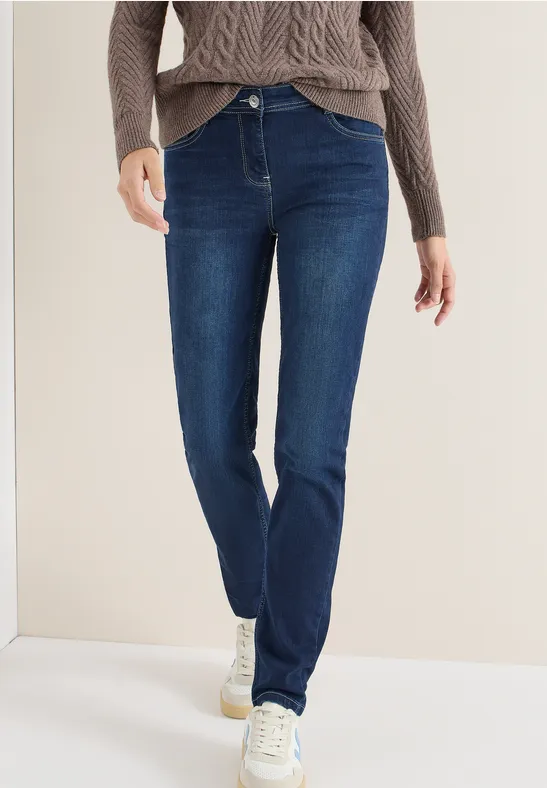 Thumbnail - Cecil Damen Slim Fit Jeans in Blau, Gr: 38