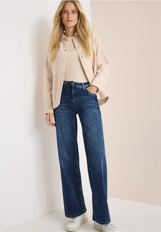 Thumbnail - Cecil Damen Wide Leg Jeans in Blau, Gr: 32