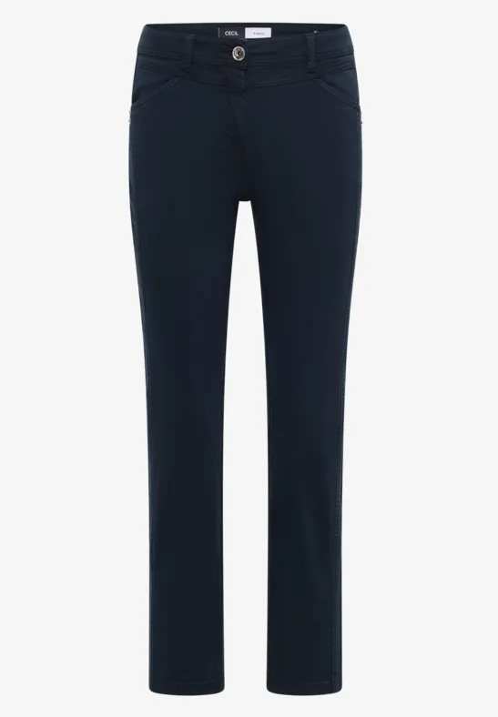 Thumbnail - Cecil Damen Straight Leg Hose in Blau, Gr: 28