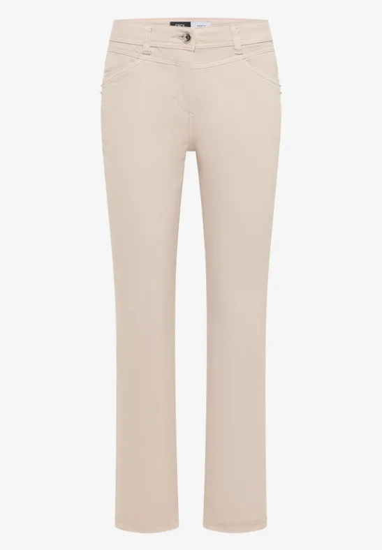 Thumbnail - Cecil Damen Straight Leg Hose in Beige, Gr: 27