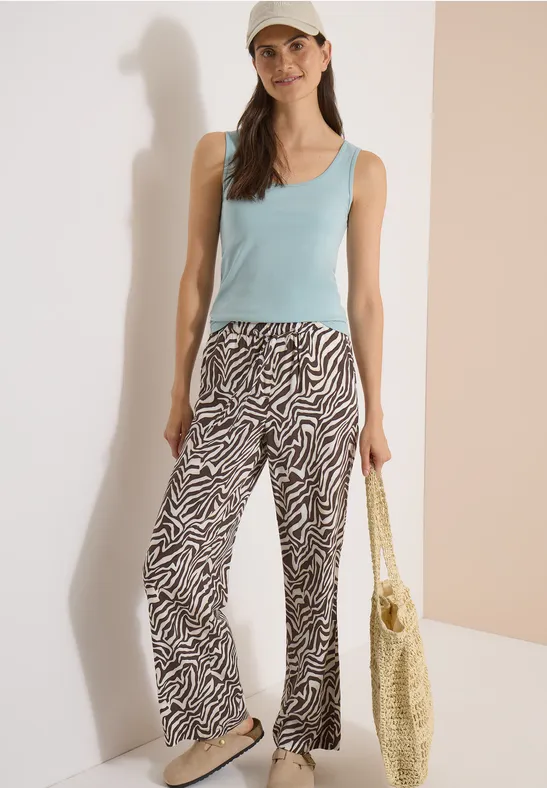 Straight Leg Hose mit Zebraprint