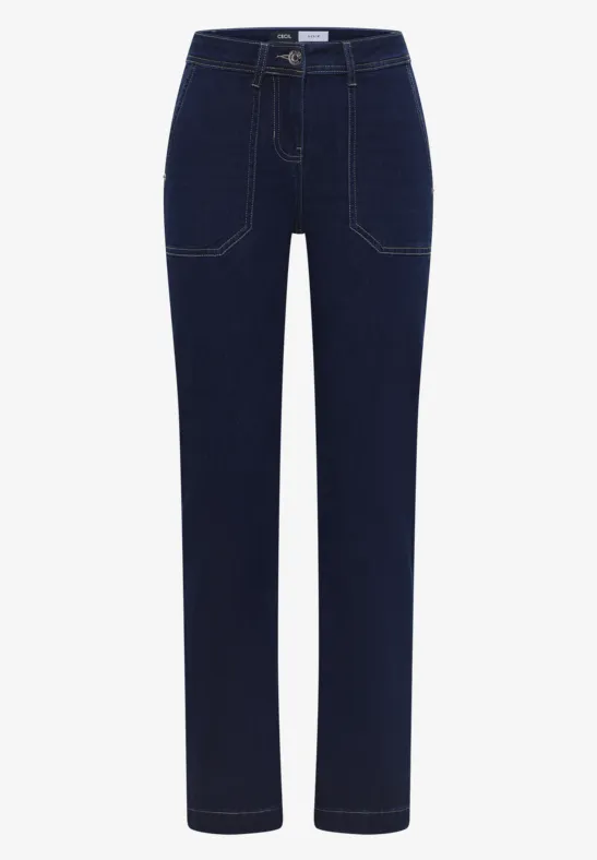 Thumbnail - Cecil Damen Bootcut Jeans in Blau, Gr: 28