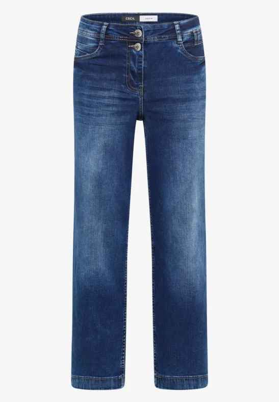 Thumbnail - Cecil Damen Wide Leg Jeans in Blau, Gr: 33