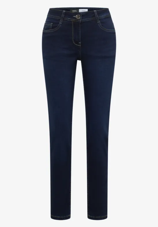 Thumbnail - Cecil Damen Slim Leg Jeans in Blau, Gr: 36