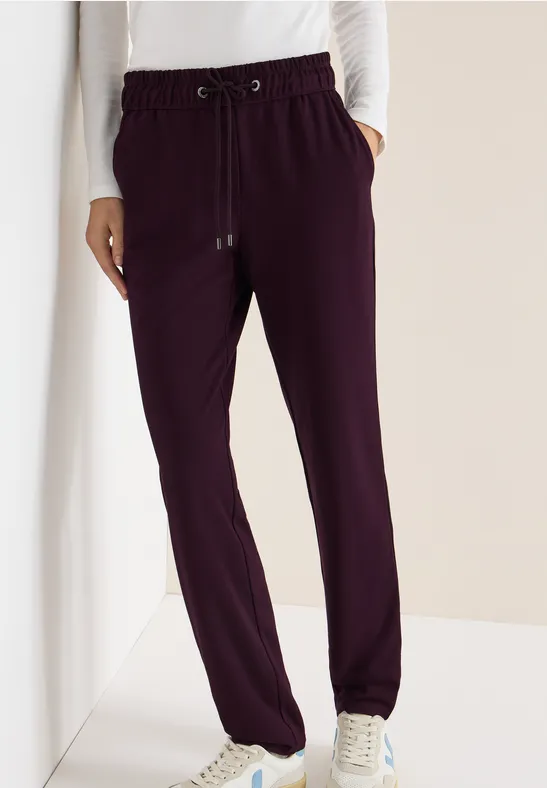 Thumbnail - Cecil Damen Hose mit Glitzer-Tape in Rot, Gr: L