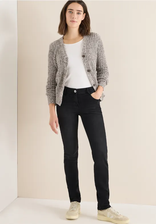 Thumbnail - Cecil Damen Slim Fit Jeans in Schwarz, Gr: 34