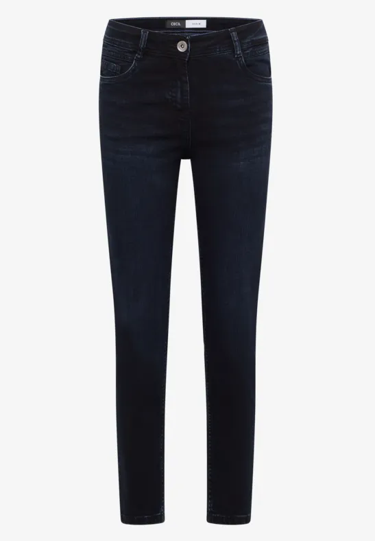 Thumbnail - Cecil Damen Casual Fit Cozy Jeans in Blau, Gr: 31