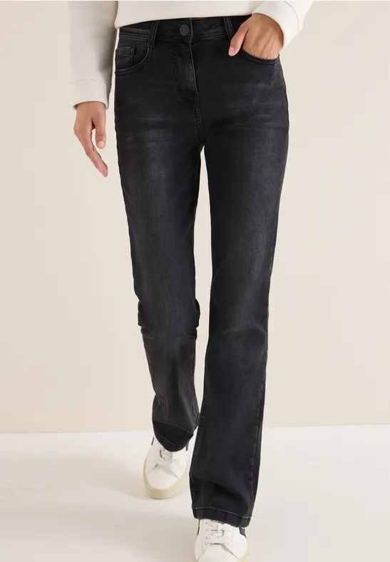 Thumbnail - Cecil Damen Bootcut Jeans in Schwarz, Gr: 32